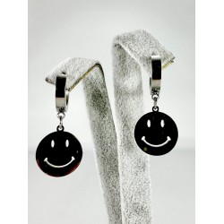 Gümüş Gülen Yüz Detaylı Küpe